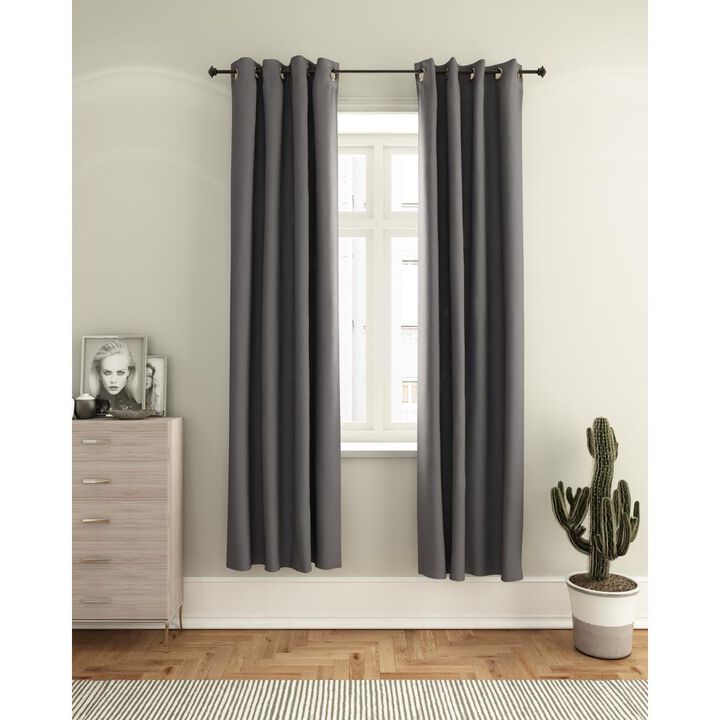Furinno Collins Blackout Curtain 52x84 in. 2 Panels, Dark Grey