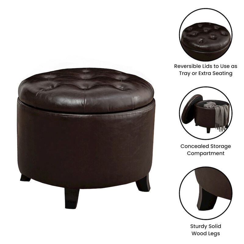 Convience Concept, Inc. Designs4Comfort Round Storage Ottoman