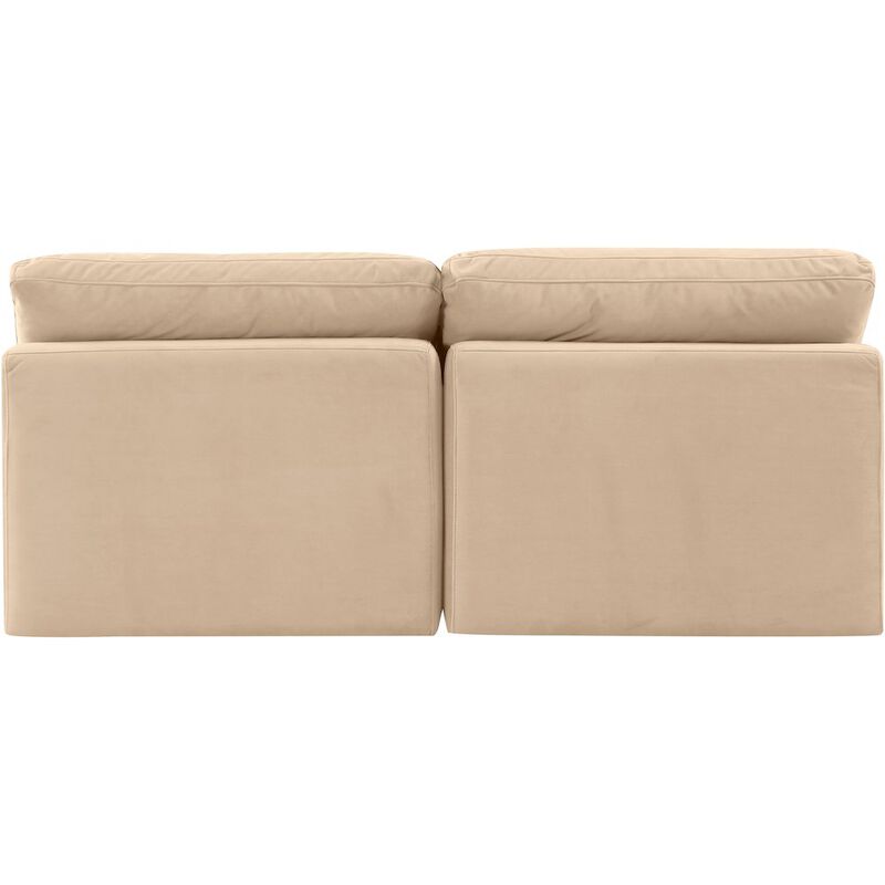 Meridian Furniture Indulge Beige Velvet Modular Sofa