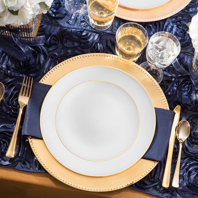 Gold Rim Organic Round Plastic Wedding Value Set image number 1