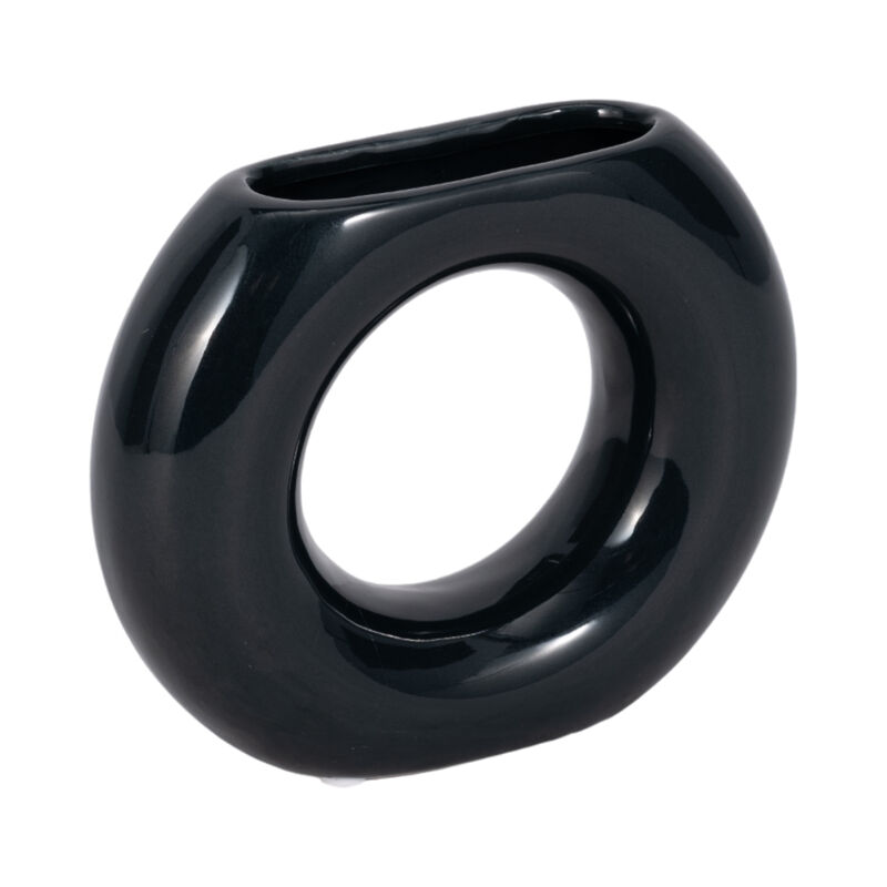 Cer, 5" Donut Vase, Navy image number 2