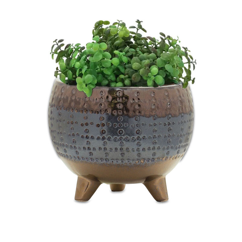 Stylish Planter with Pewter Accent for Sophisticated Indoor and Outdoor D&eacute;cor