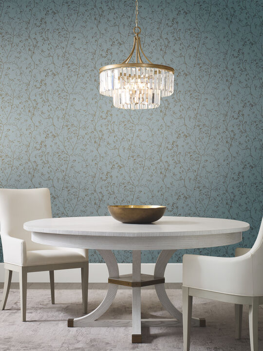 Luminous Branches Blue & Gold Wallpaper