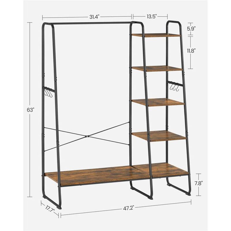 Clothing Rack with Shoe Shelf Versatile Entryway Organizer