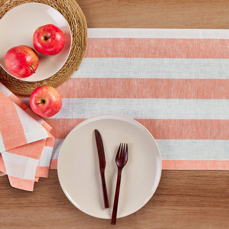 Christmas Linen Table Runner - Cabana Stripe, Solino Home
