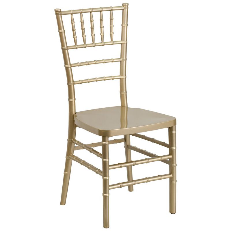 Flash Furniture PREMIUM Gold Resin Stacking Chiavari Chair image number 0