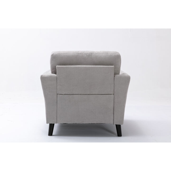 Damian Light Gray Velvet Fabric Chair