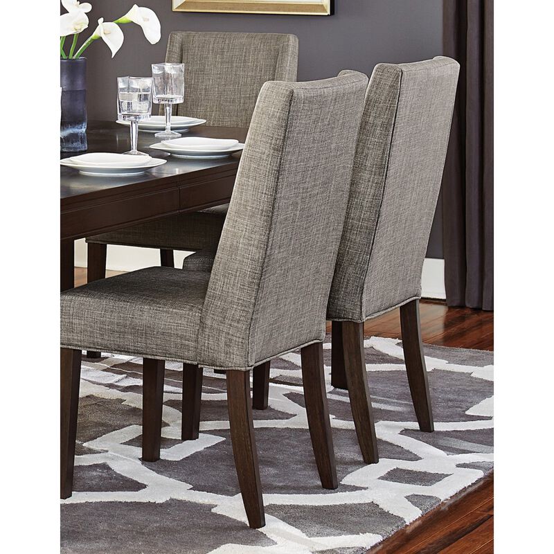 Streamdale Set of 2 Dark Brown Dining Chairs with Fabric Upholstery image number 4