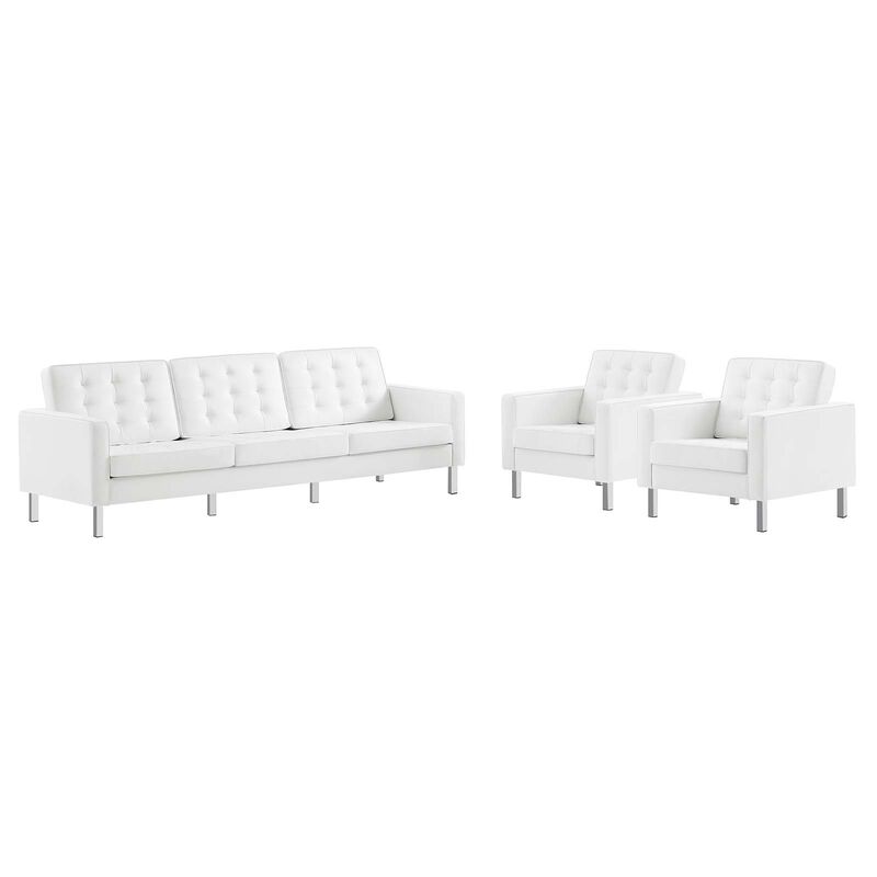 Loft Tufted Vegan Leather 3-Piece Furniture Set image number 0