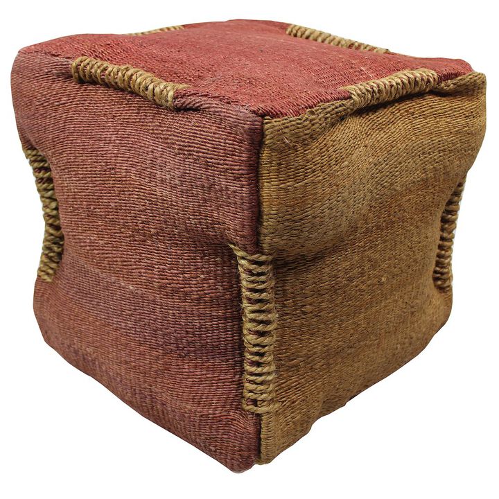 Alex Hamilton Andy Pouf in Orange and Rose Jute
