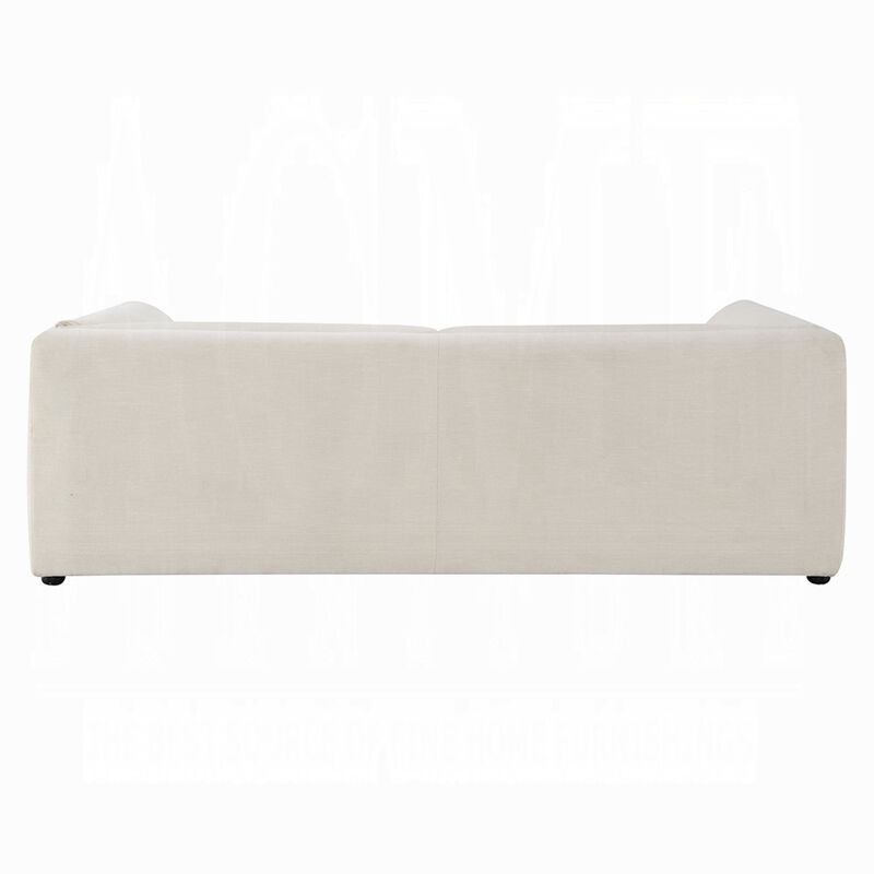 Kami Sofa, Slim Minimalist Pillow Armrests, Modern Ivory Linen 89 Inch image number 3