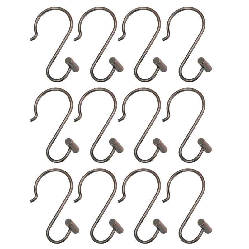 12-Piece Resistant Metal Shower Curtain Hooks with T-Bar End image number 4