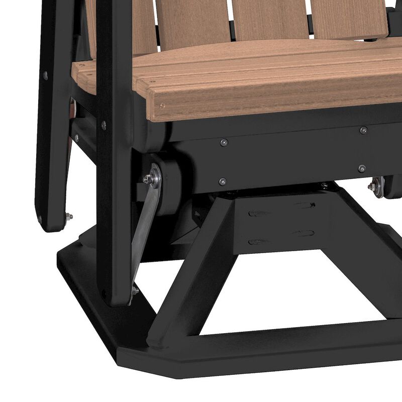 American Furniture Classics Brandon Swivel Glider in Cedar on a Black Base