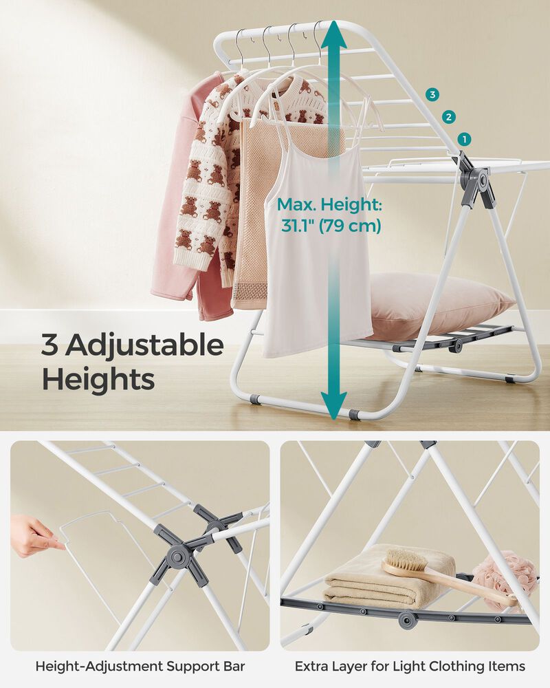 Small Foldable 2-Level Clothes Drying Rack