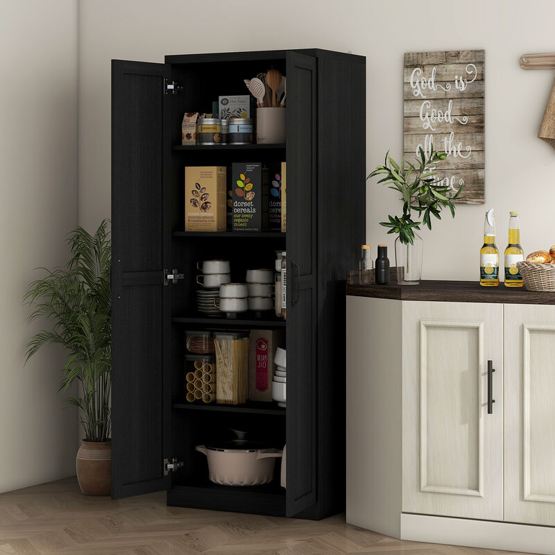 Hivvago Pantry Cabinet with 5-Tier and Adjustable Shelving image number 1