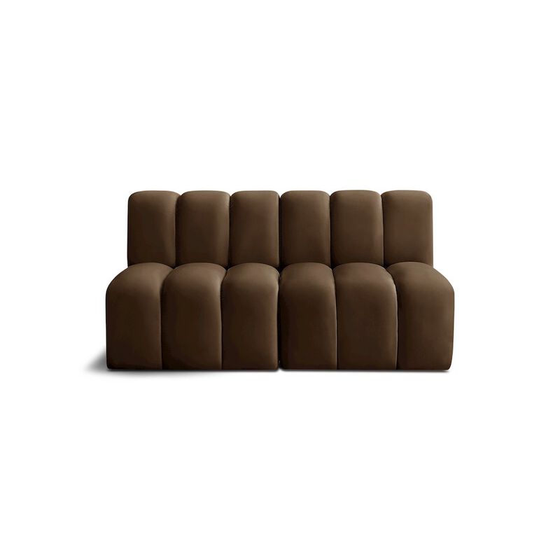 Meridian Furniture Arc Brown Velvet Modular Sofa