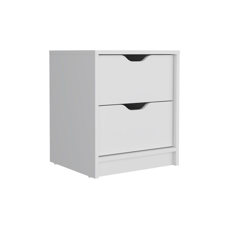 Basilea 2 Drawers Nightstand, Pull Out System -White image number 1
