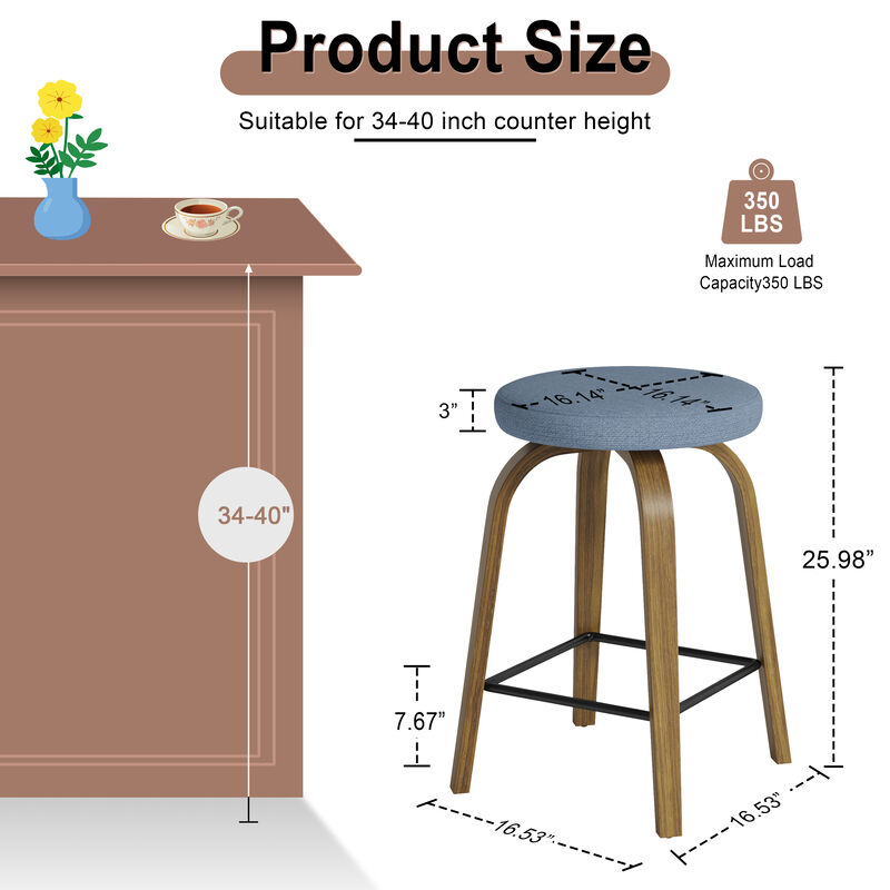 TATEUS Upholstered Bar Stools image number 5