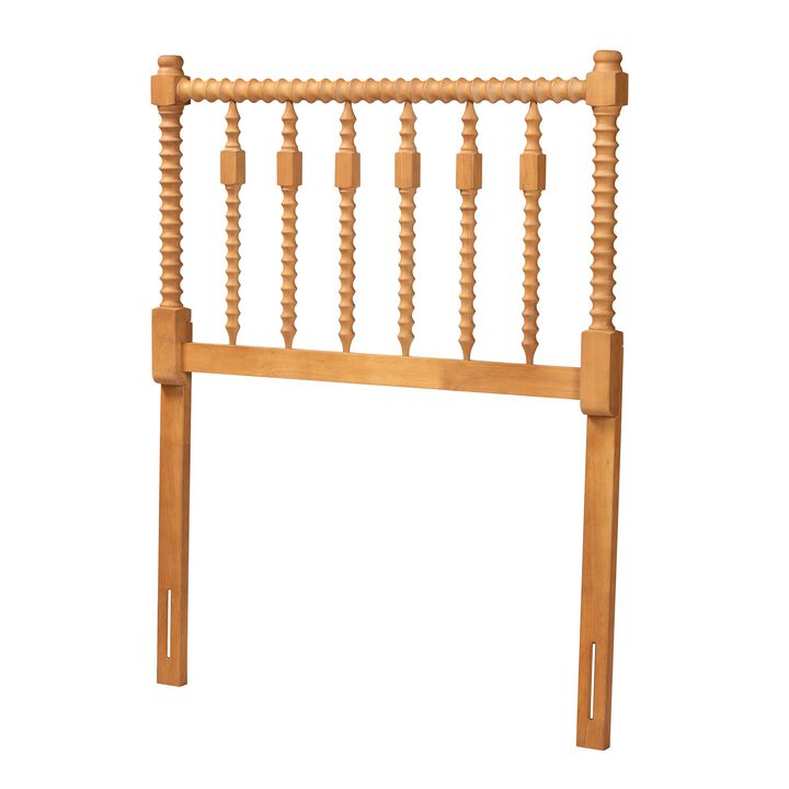 Baxton Studio Juliette Turned Spindle Headboard - Crafted Wood Panel with Decorative Spoke Design for Cottage Farmhouse Bedroom