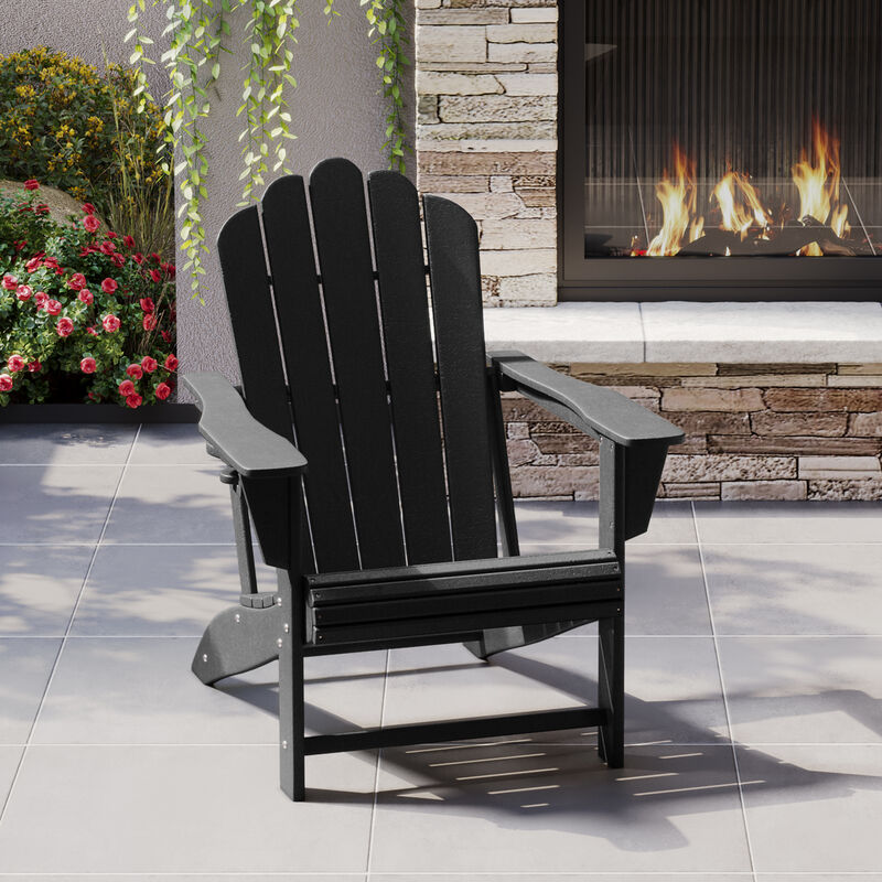 WestinTrends Outdoor Patio HDPE Adirondack Chair With Cup Holder
