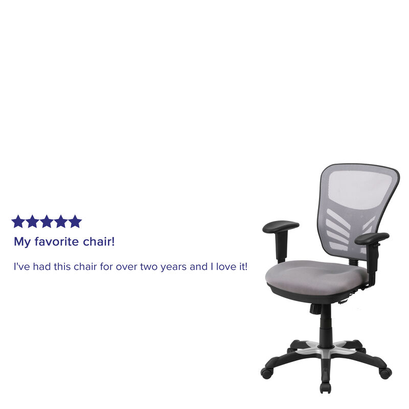 Nicholas Mid-Back Dark Gray Mesh Multifunction Executive Swivel Ergonomic Office Chair with Adjustable Arms image number 2