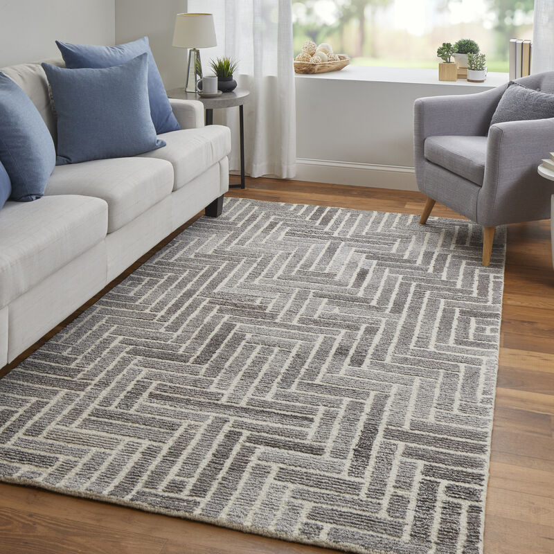 Asher 8768F Taupe/Gray/Tan 8' x 8' Round Rug