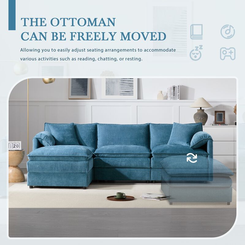 Cepbis L-Shaped Modular Cloud Sectional Sofa image number 7