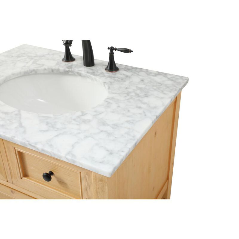 Elegant Kitchen and Bath 30 inch Single bathroom vanity in natural wood