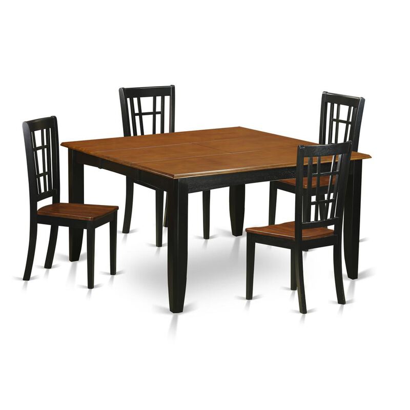 5 PC Dining room set-Dining Table and 4 Wooden Dining Chairs