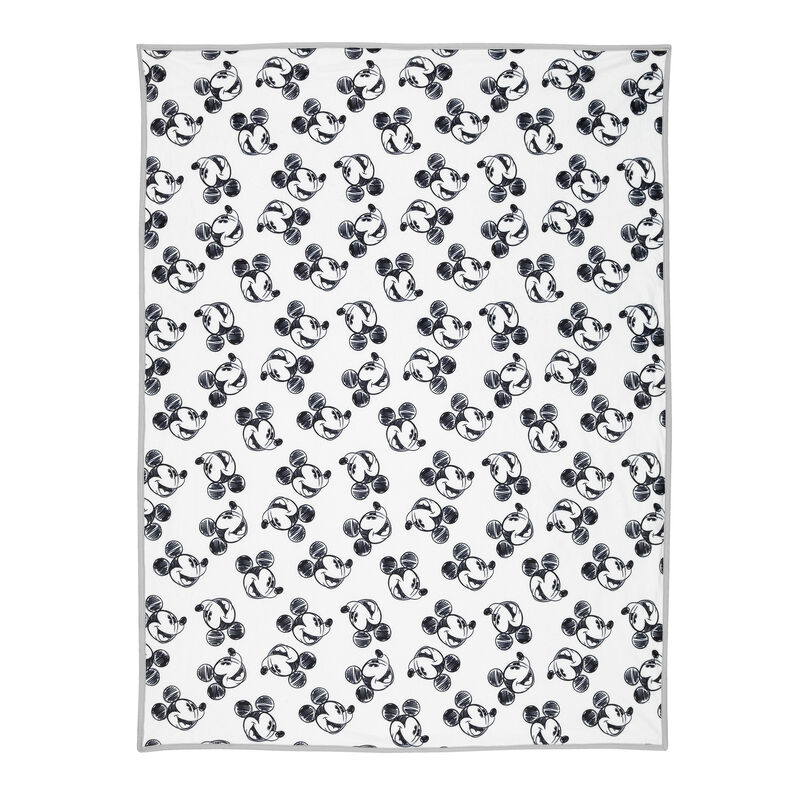 Lambs & Ivy Disney Baby MICKEY MOUSE Baby Blanket - Blue/White Minky/Jersey