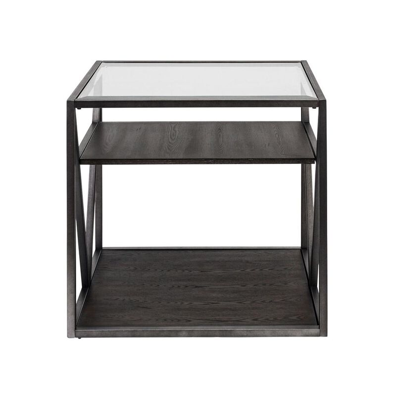 Liberty Furniture Arista End Table in Cobblestone Brown w/ Gray Dusty Wax Hang-up image number 1
