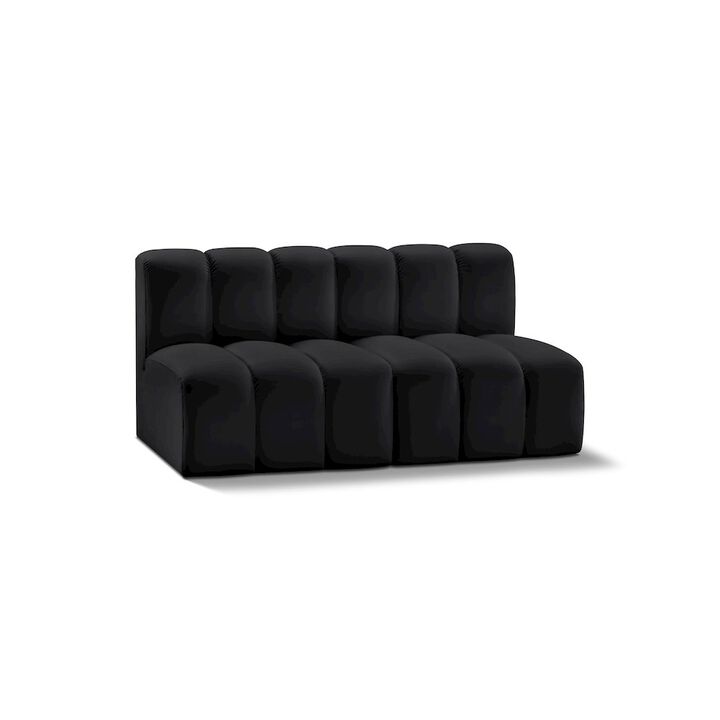 Meridian Furniture Arc Black Vegan Leather Modular Sofa