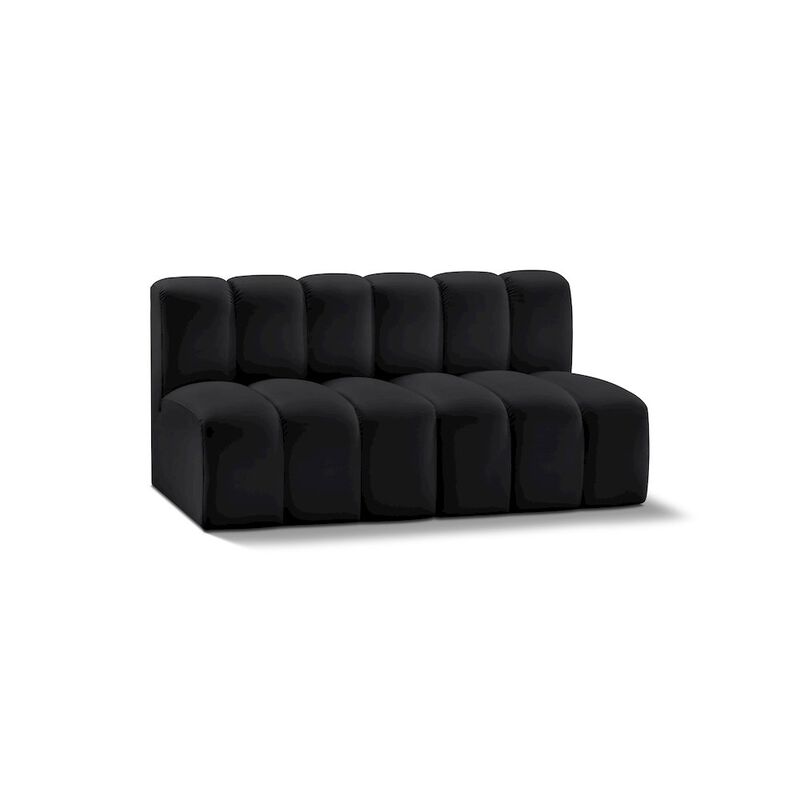 Meridian Furniture Arc Black Vegan Leather Modular Sofa