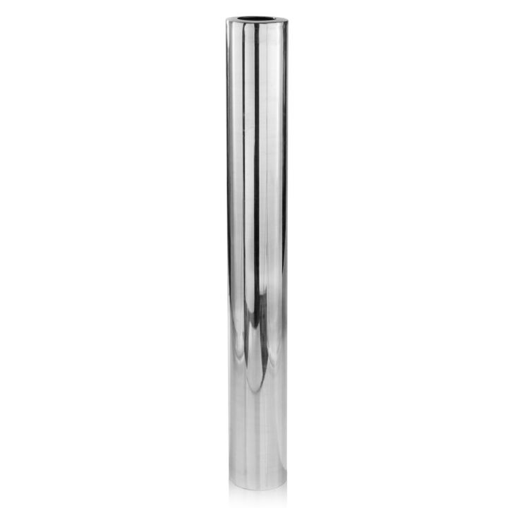 Hivvago 56 Inch Silver Aluminum Cylinder Table Vase