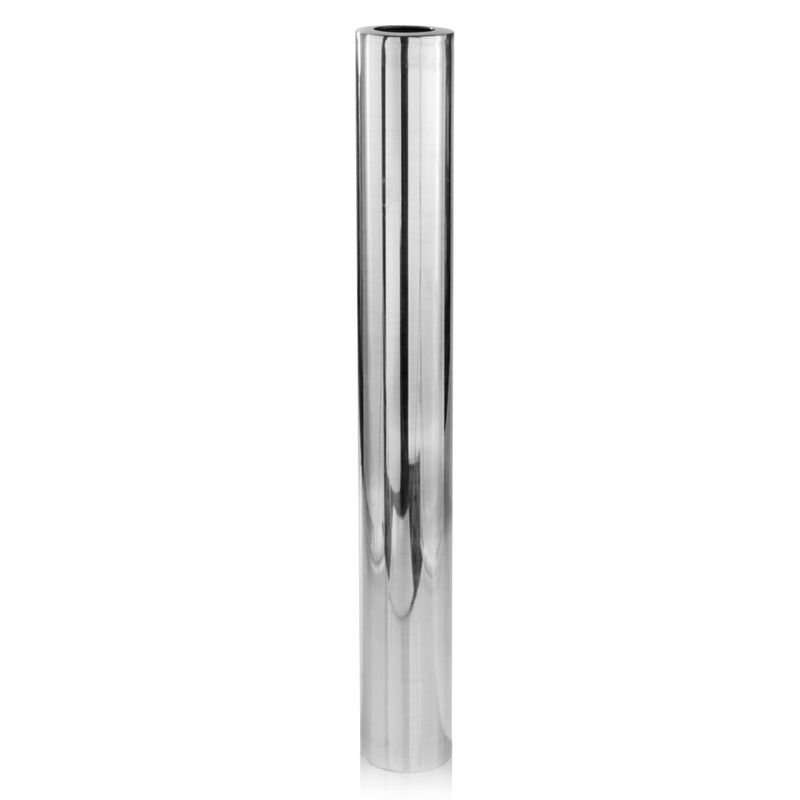 Hivvago 56 Inch Silver Aluminum Cylinder Table Vase