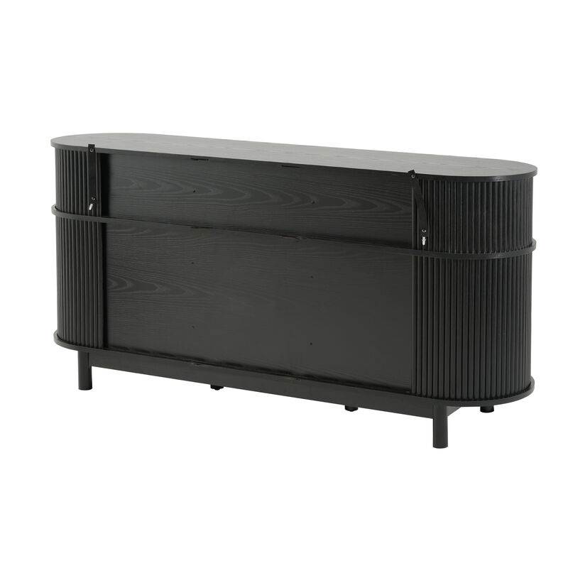Jixrex 4 Sliding Fluted Doors Sideboard image number 6