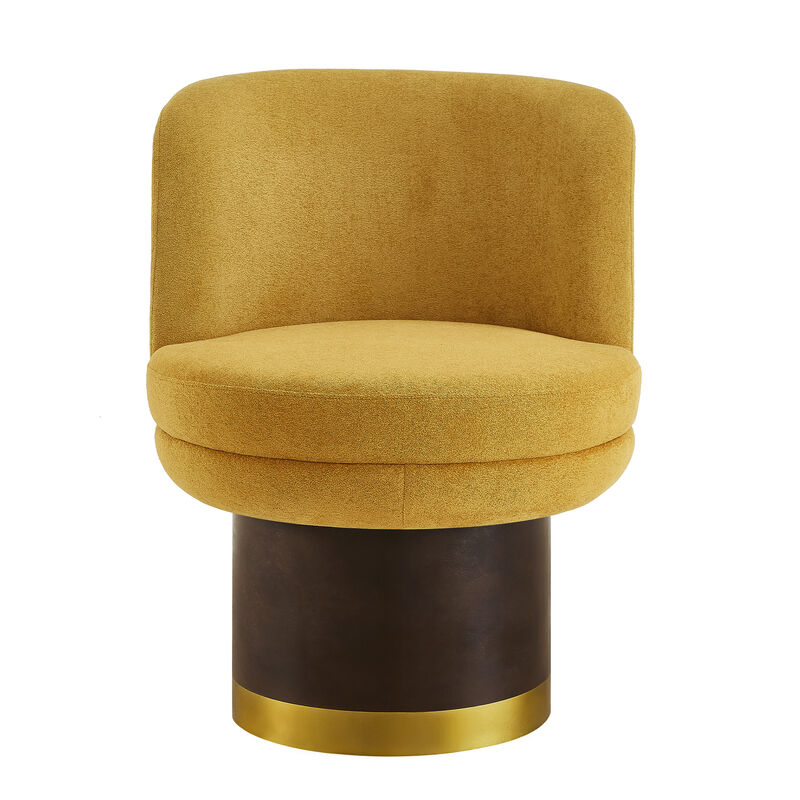 Merax Modern Round Chenille 360&deg; Swivel Accent Chair image number 0