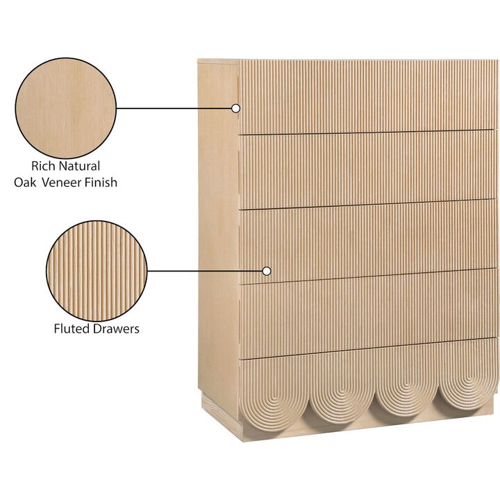 Meridian Furniture Scallop Natural Chest