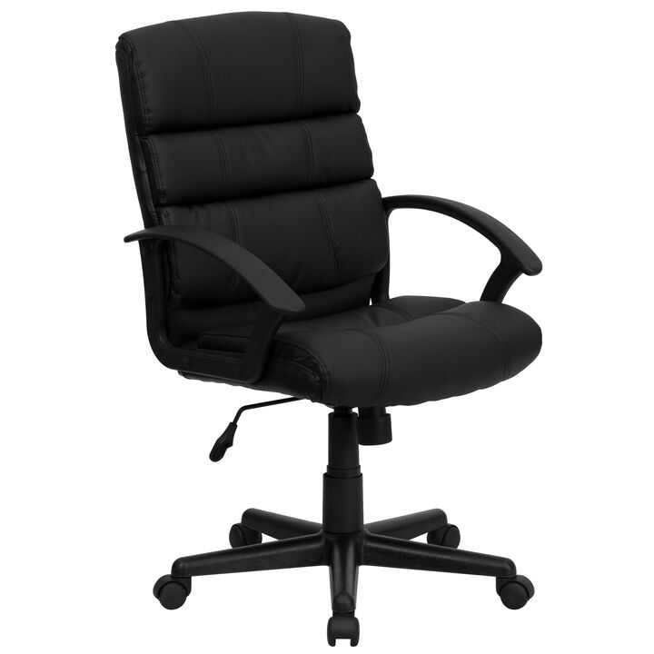 Lane Mid-Back LeatherSoft Swivel Task Office Chair with Arms