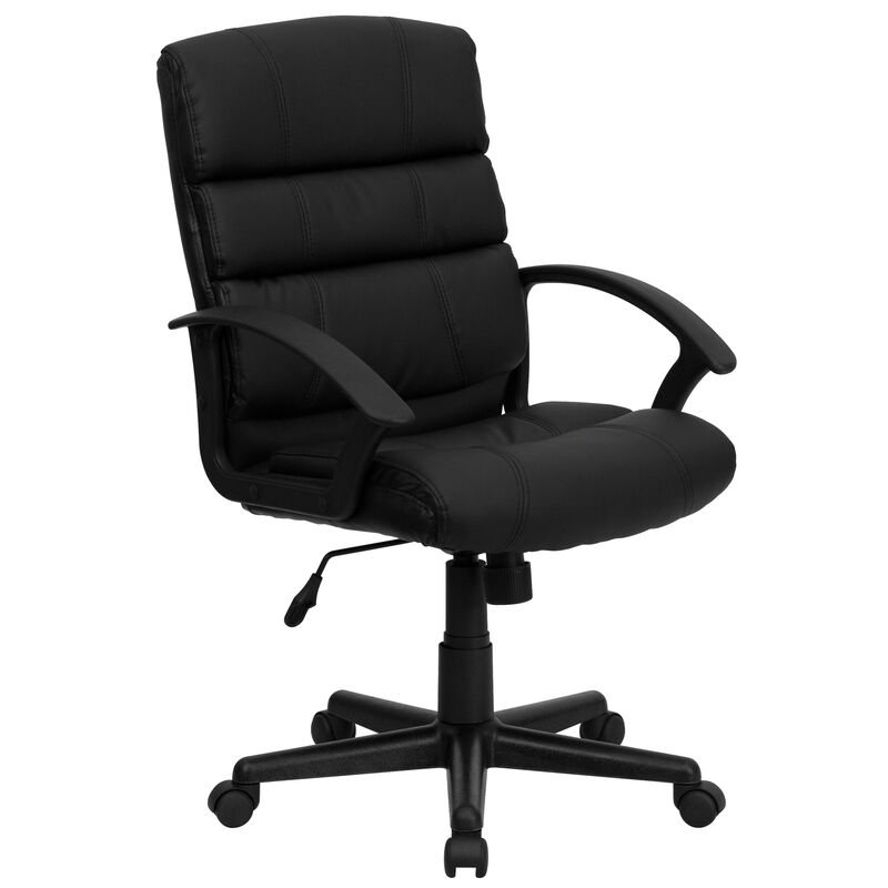 Lane Mid-Back LeatherSoft Swivel Task Office Chair with Arms image number 0