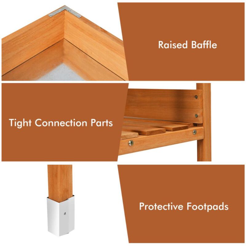 Hivvago Garden Wooden Potting Bench Work Station with Hook