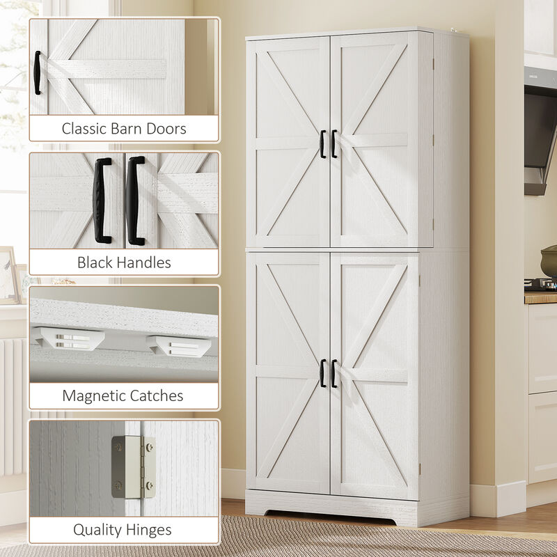 Hivvago Tall Pantry Cabinet with Adjustable and Door Shelves image number 6