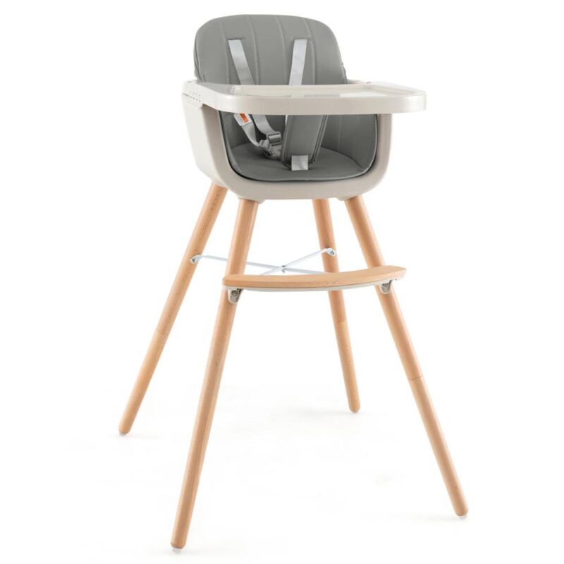 Hivvago 3-in-1 Convertible Wooden High Chair with Cushion