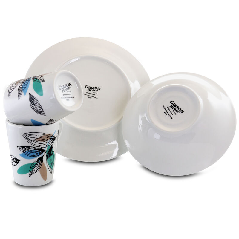 Gibson Home Vineyard Blue 12 Piece Round Fine Ceramic Dinnerware Set image number 2