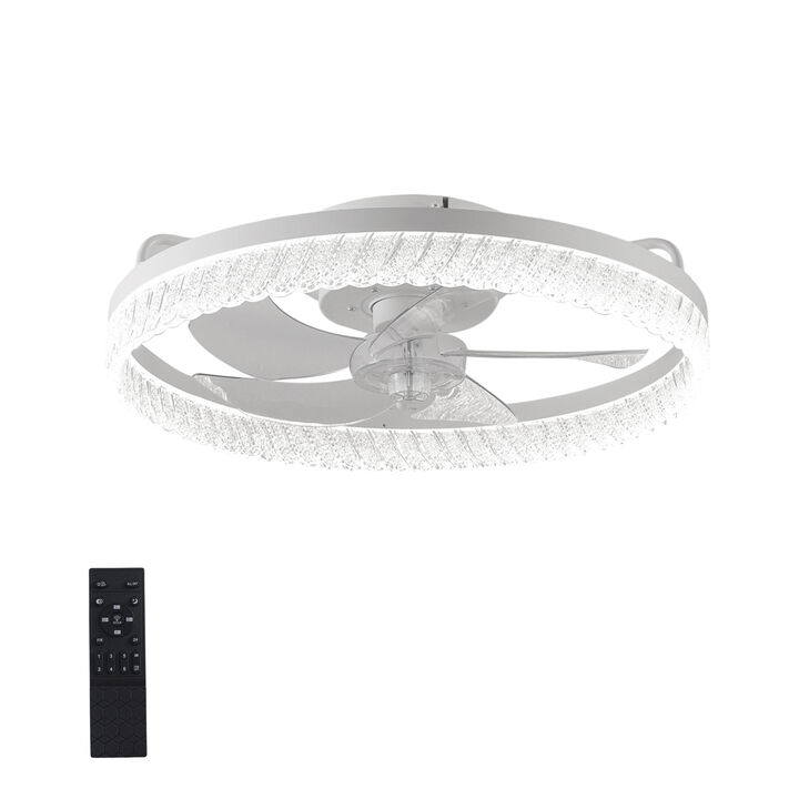 ELEMENT ACE 19 Inch Reversible DC Motor Ceiling Fan with Dimmable LED Light, Remote & App Control, 7 Blades, Quiet Operation for Bedroom, Kitchen, Home Office