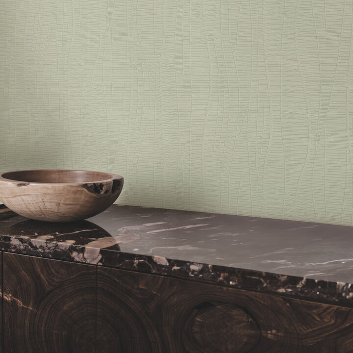Amir Light Green Embossed Wallpaper