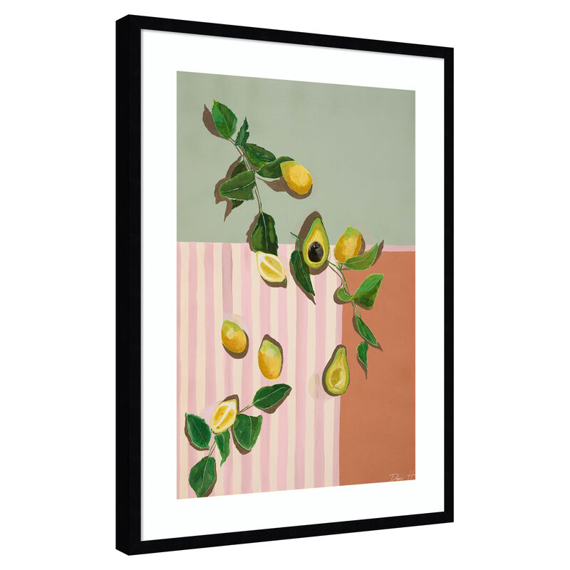 Avocado and Lemons by Dani Heyward Wood Framed Wall Art Print image number 0