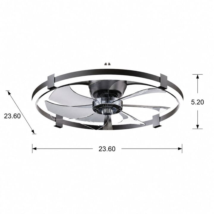 ELEMENT ACE Low Profile LED Ceiling Fan with Light, Remote Control, DC Motor, 6-Speed Dimmable Lighting for Bedrooms, Living Rooms