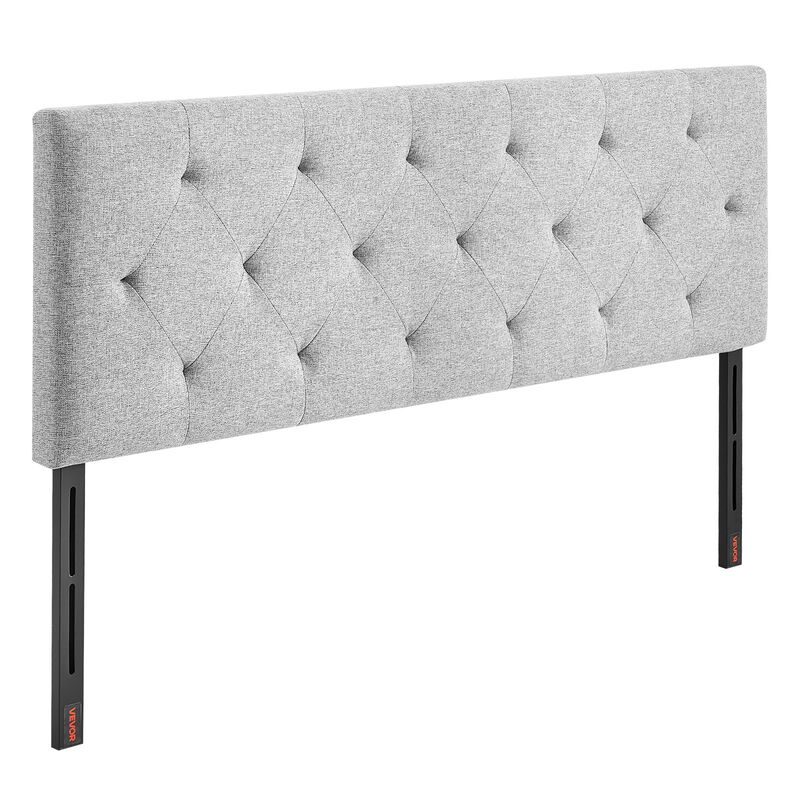 Full Size Headboard, Adjustable Height Diamond Tufted Upholstered Bed Headboard image number 0