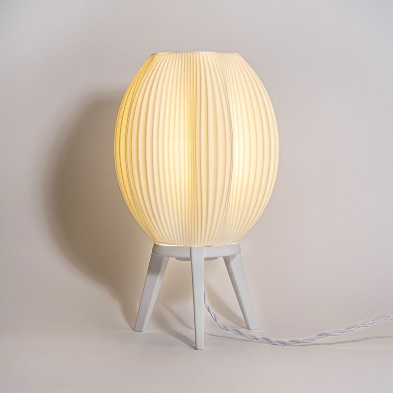 Wavy Modern Contemporary Plant-Based PLA 3D Printed Dimmable LED Table Lamp